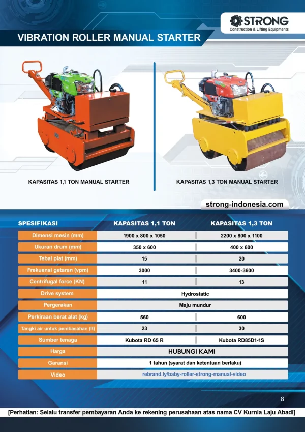 Vibration Roller Strong Manual Starter